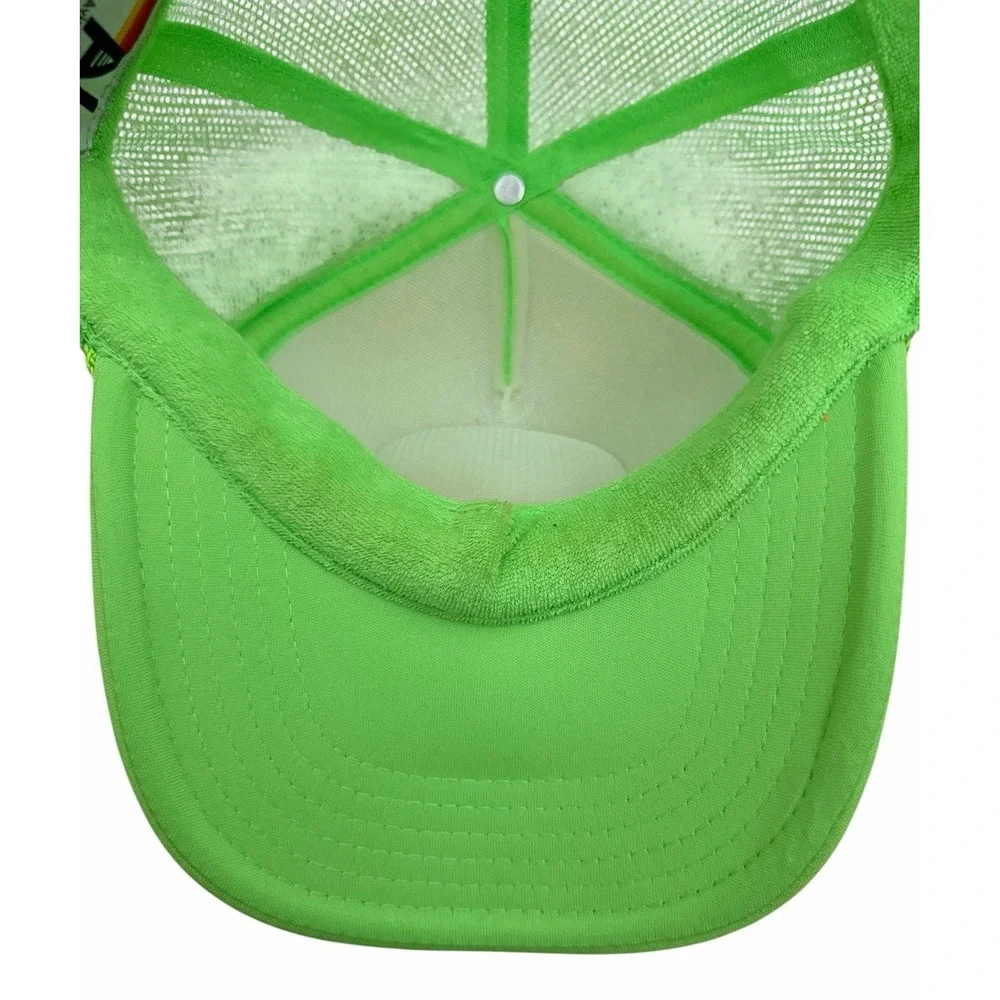 Aviator Nation Dreamland Tiger Vintage Trucker Hat Neon Green